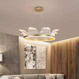 Modern Circle LED Pendant Light Nordic Electroplated Metal and Acrylic Ceiling Hanging Lamp