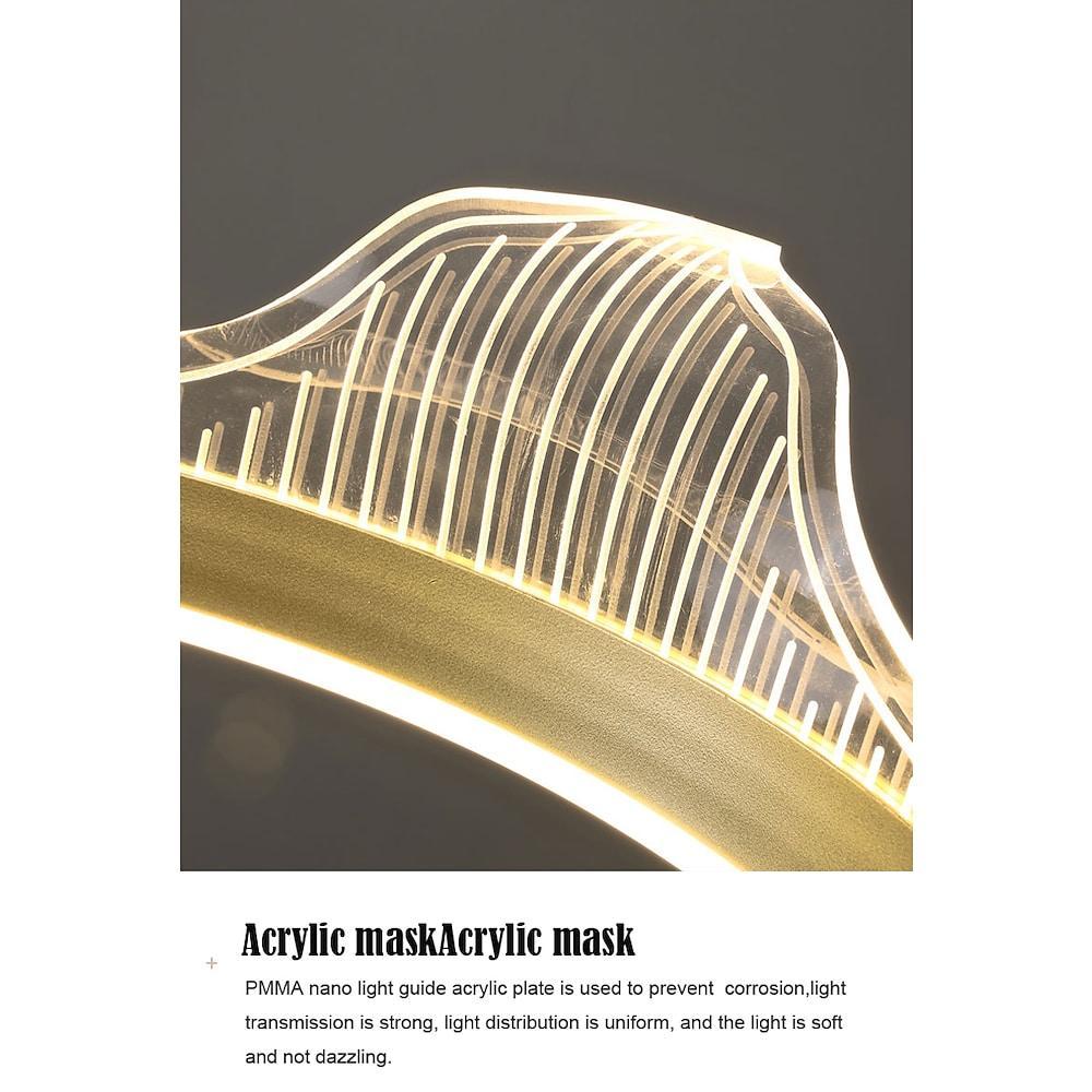 Modern Circle LED Pendant Light Nordic Electroplated Metal and Acrylic Ceiling Hanging Lamp
