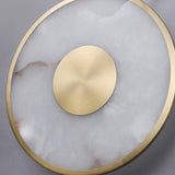 Modern Circular Alabaster Wall Sconce Brass LED Lighting for Living Room and Bedroom