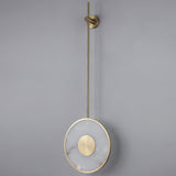 Modern Circular Alabaster Wall Sconce Brass LED Lighting for Living Room and Bedroom