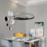 Modern Circular Aluminum LED Pendant Chandelier for Kitchen and Dining Room