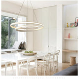 Modern Circular Aluminum LED Pendant Chandelier for Kitchen and Dining Room