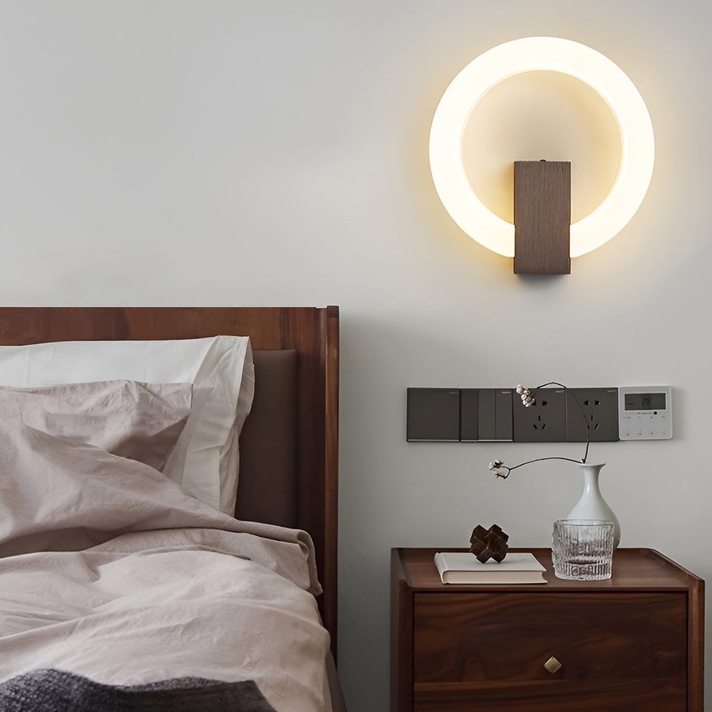 Modern Circular Dimmable LED Wall Sconce Elegant Acrylic Light Fixture for Living Room and Bedroom