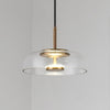 Modern Circular Glass LED Pendant Light with Electroplated Metal Finish for Living Room