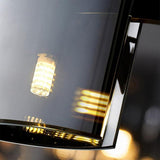 Modern Circular LED Chandelier 9 Light Electroplated Metal and Acrylic Pendant Lighting for Dining Room