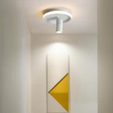 Modern Circular LED Flush Mount Ceiling Light with Adjustable Focus Accent Spotlight