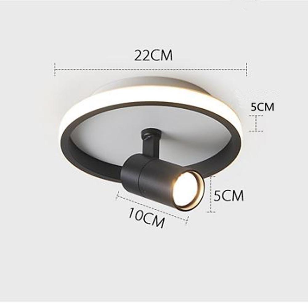 Modern Circular LED Flush Mount Ceiling Light with Adjustable Focus Accent Spotlight