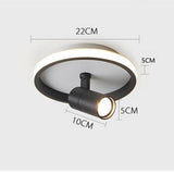 Modern Circular LED Flush Mount Ceiling Light with Adjustable Focus Accent Spotlight
