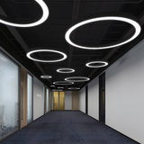 Modern Circular LED Hanging Profile Light Suspended Ring Pendant for Gym Office Spaces
