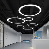 Modern Circular LED Hanging Profile Light Suspended Ring Pendant for Gym Office Spaces