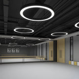 Modern Circular LED Hanging Profile Light Suspended Ring Pendant for Gym Office Spaces