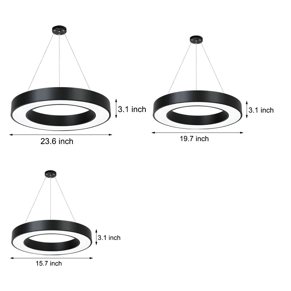 Modern Circular LED Hanging Profile Light Suspended Ring Pendant for Gym Office Spaces