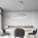 Modern Circular LED Pendant Light Nordic Chandelier with Stepless Dimming and Color Temperature Control