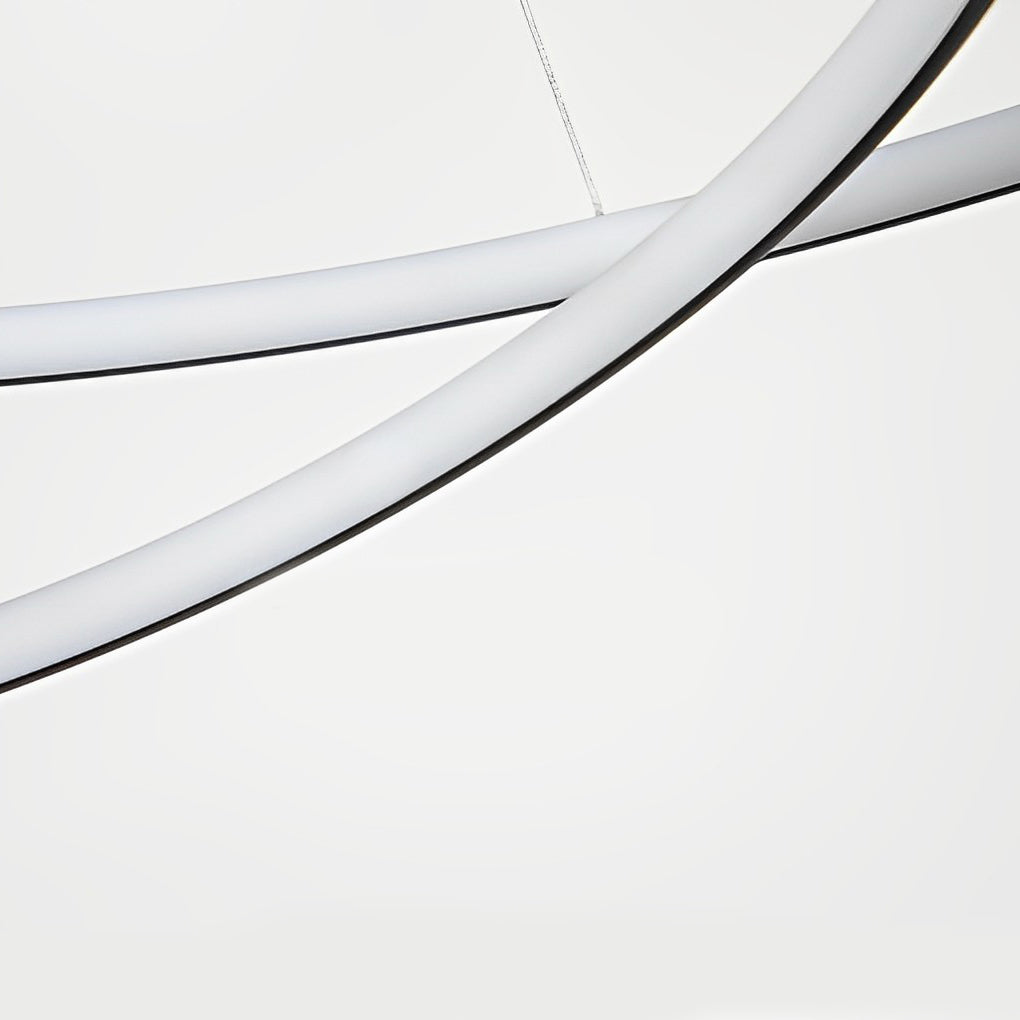 Modern Circular LED Pendant Light Nordic Chandelier with Stepless Dimming and Color Temperature Control