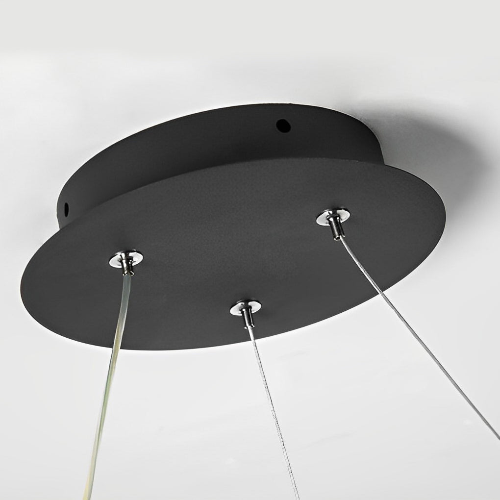 Modern Circular LED Pendant Light Nordic Chandelier with Stepless Dimming and Color Temperature Control
