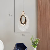 Modern Circular LED Pendant Light with Textured Anodized Acrylic Shade for Living Room