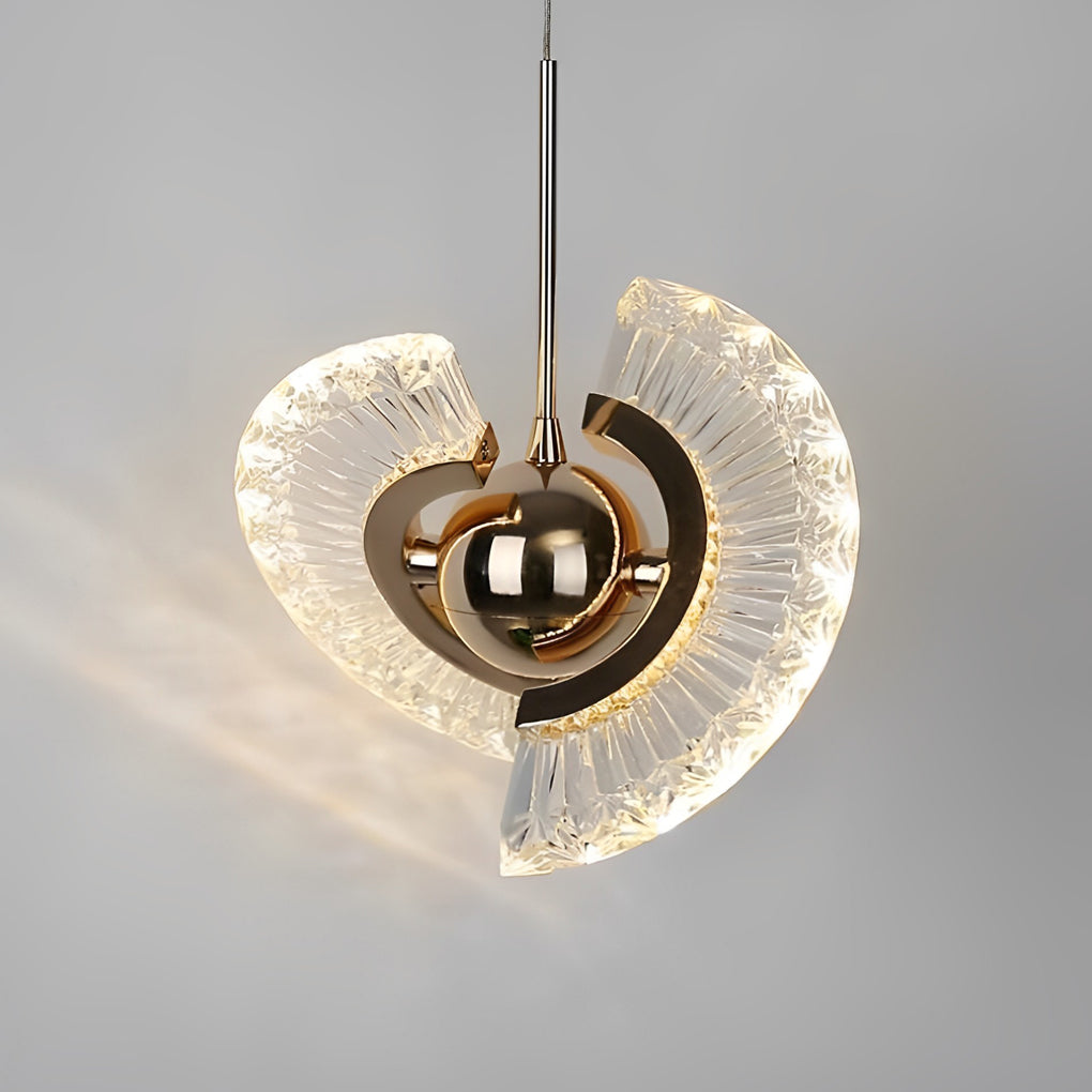 Modern Circular LED Pendant Light with Textured Anodized Acrylic Shade for Living Room