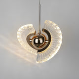 Modern Circular LED Pendant Light with Textured Anodized Acrylic Shade for Living Room