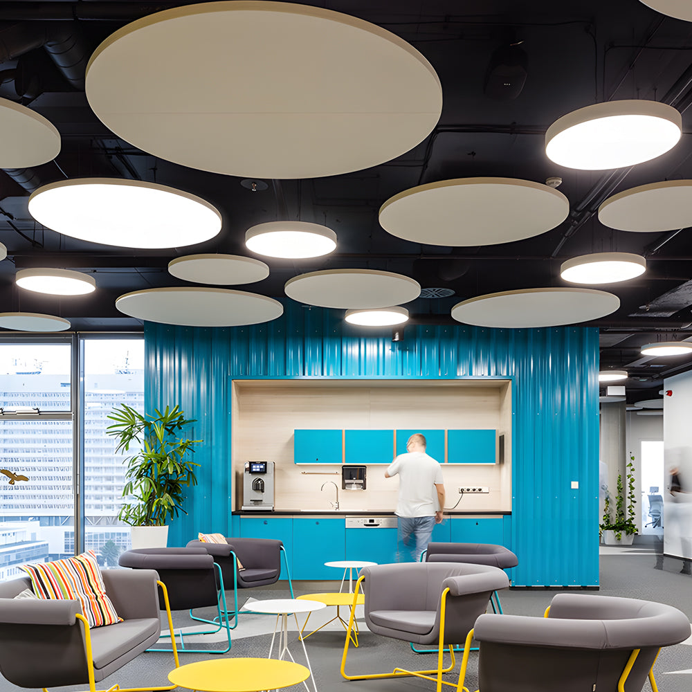 Modern Circular LED Pendant Office Lighting Round Suspended Ceiling Fixture for Workspaces