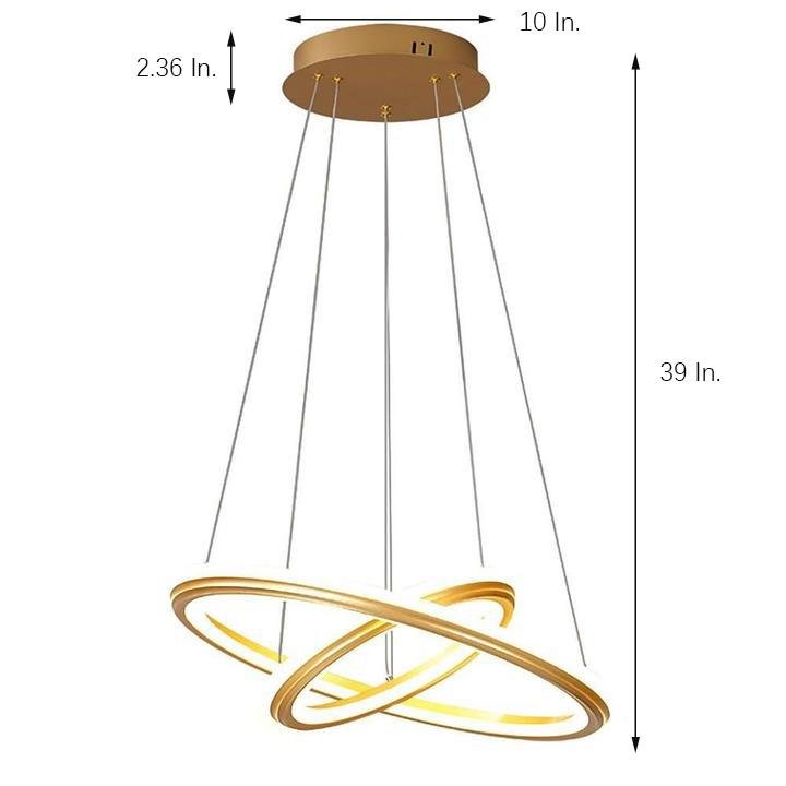 Modern Circular LED Ring Chandelier 2 Light Nordic Pendant Ceiling Fixture for Dining Living Room