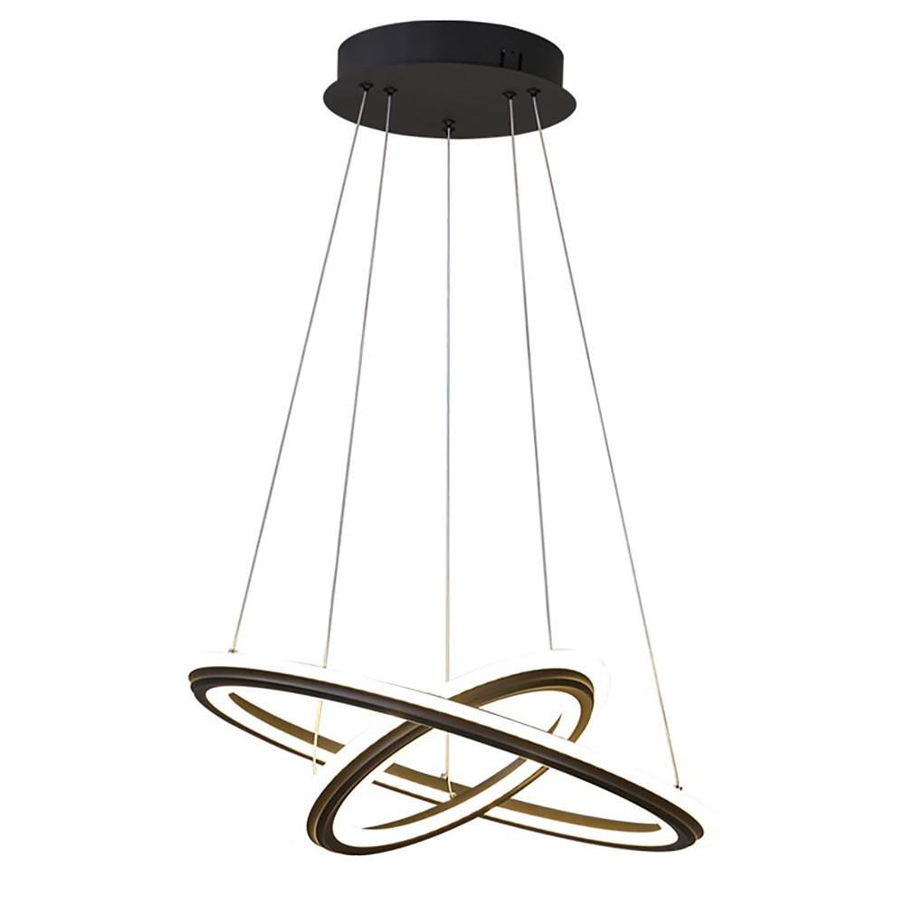 Modern Circular LED Ring Chandelier 2 Light Nordic Pendant Ceiling Fixture for Dining Living Room