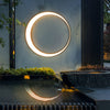 Modern Circular Moon LED Outdoor Wall Lamp Waterproof IP65 Exterior Porch Garden Sconce