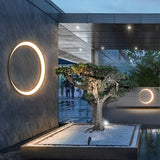 Modern Circular Moon LED Outdoor Wall Lamp Waterproof IP65 Exterior Porch Garden Sconce