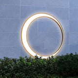 Modern Circular Moon LED Outdoor Wall Lamp Waterproof IP65 Exterior Porch Garden Sconce