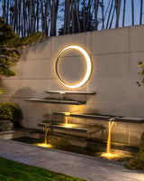 Modern Circular Moon Outdoor LED Wall Light IP65 Waterproof Exterior Sconce for Garden and Villa