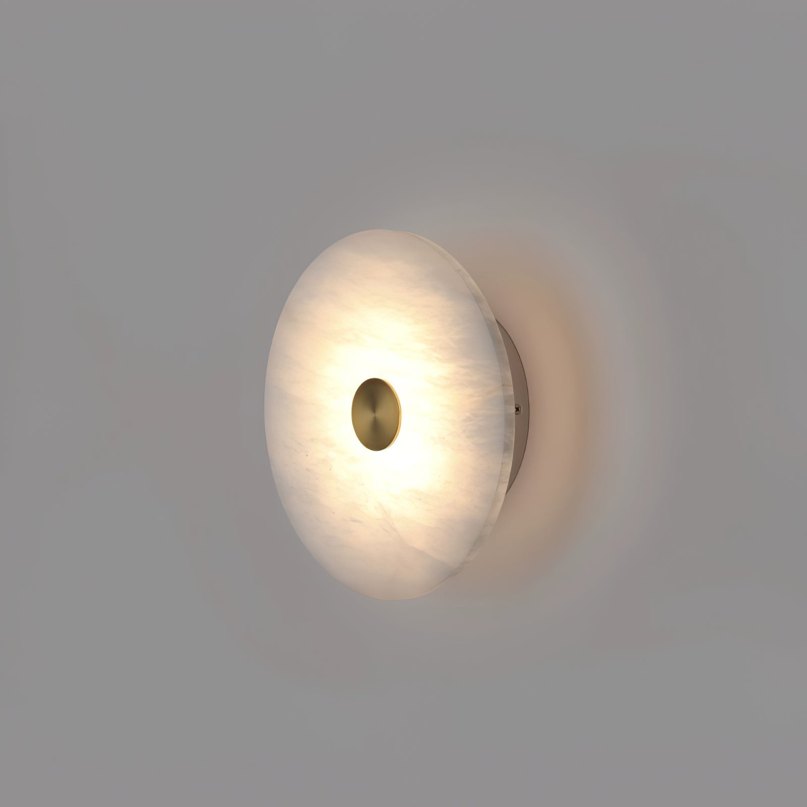 Modern Circular Natural Alabaster LED Wall Lamp Fixture for Elegant Indoor Lighting