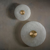 Modern Circular Natural Alabaster LED Wall Lamp Fixture for Elegant Indoor Lighting