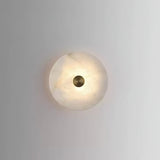 Modern Circular Natural Alabaster LED Wall Lamp Fixture for Elegant Indoor Lighting