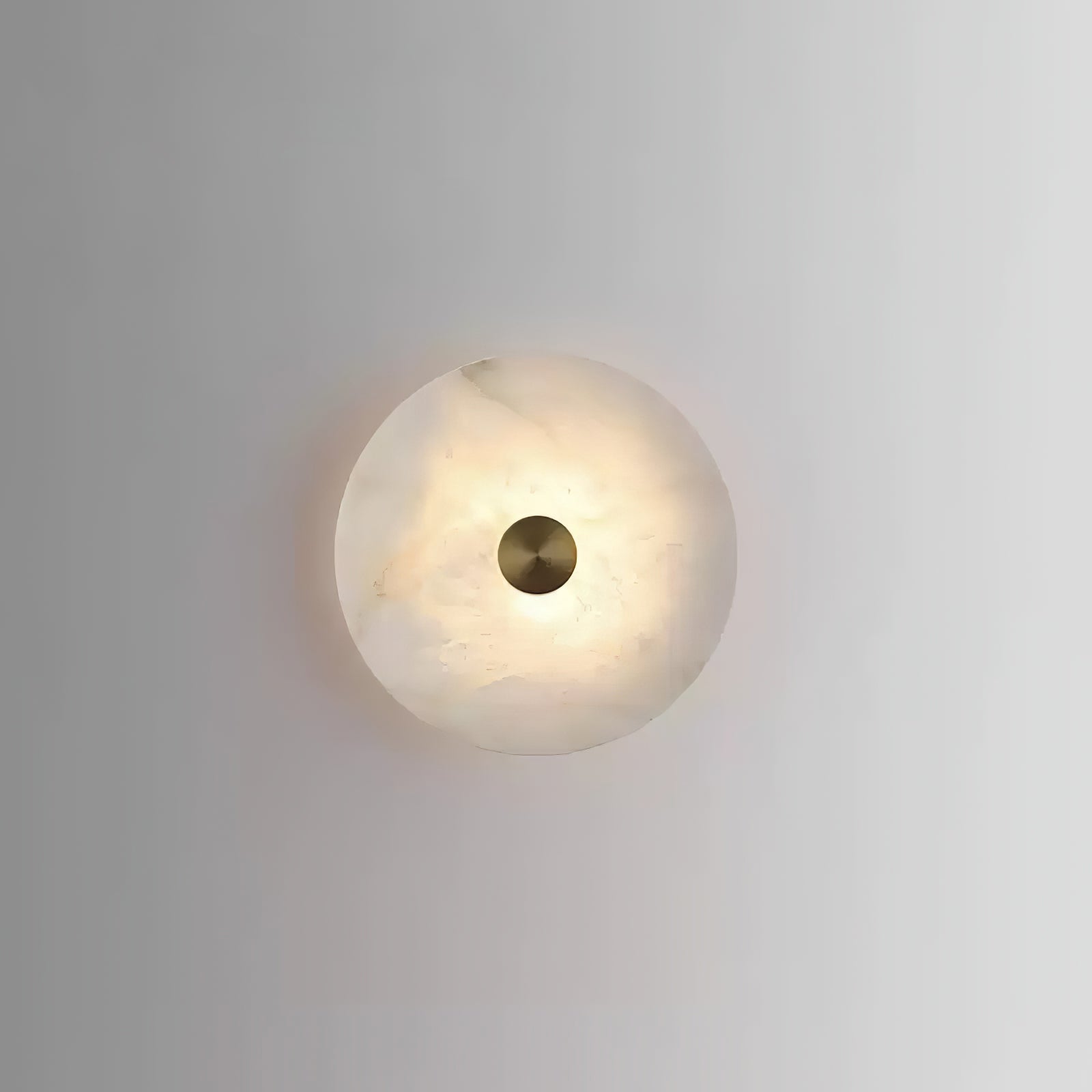 Modern Circular Natural Alabaster LED Wall Lamp Fixture for Elegant Indoor Lighting