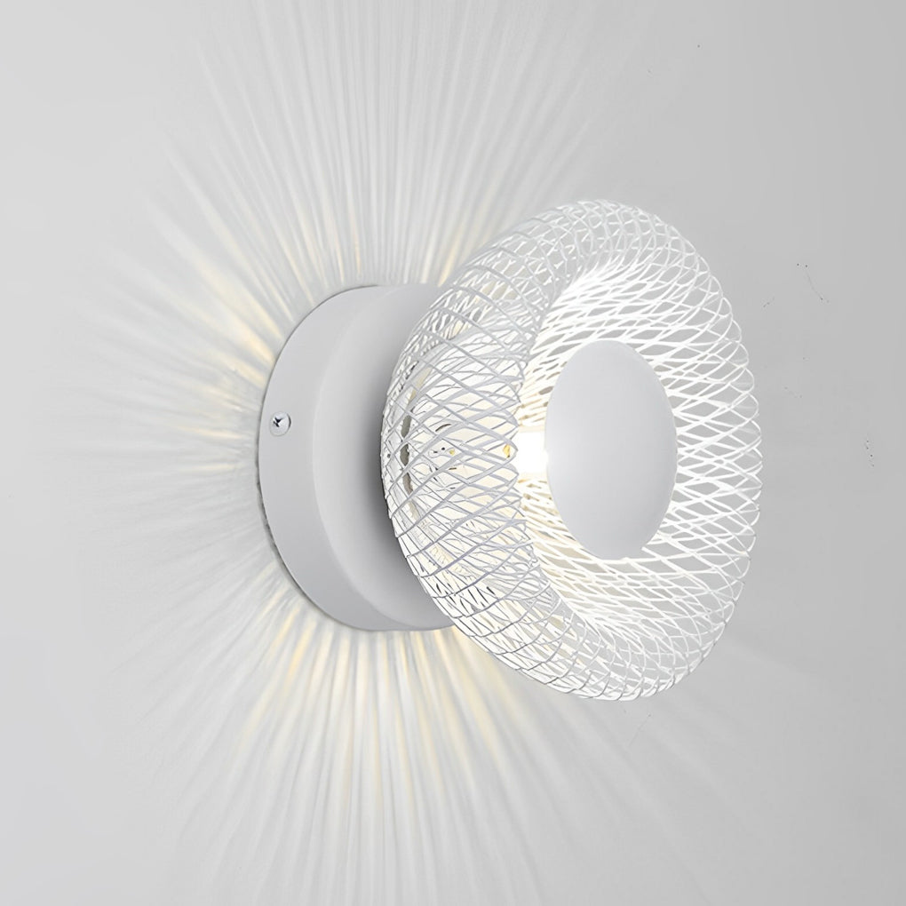 Modern Circular Nest Grid LED Wall Sconce Artistic Iron Indoor Lighting Fixture for Hallways