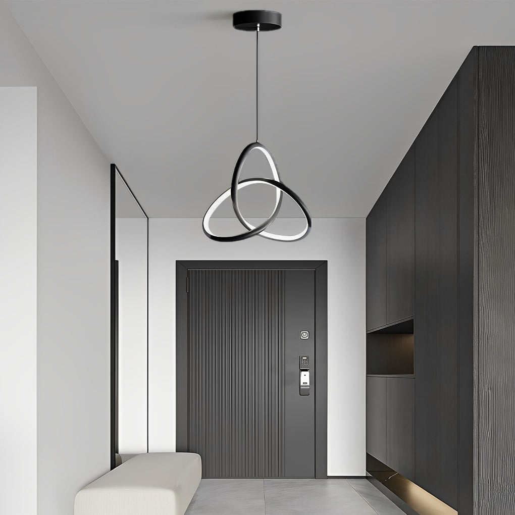 Modern Circular Ring LED Chandelier with Three Step Dimming and Adjustable Cable