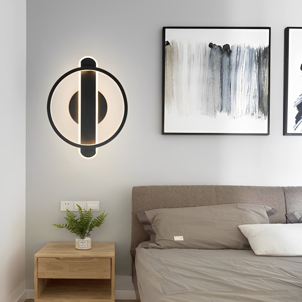 Modern Circular Strip LED Wall Lamp Minimalist Eye Care Lighting Fixture for Hallway and Living Room