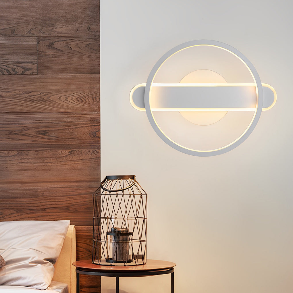 Modern Circular Strip LED Wall Lamp Minimalist Eye Care Lighting Fixture for Hallway and Living Room