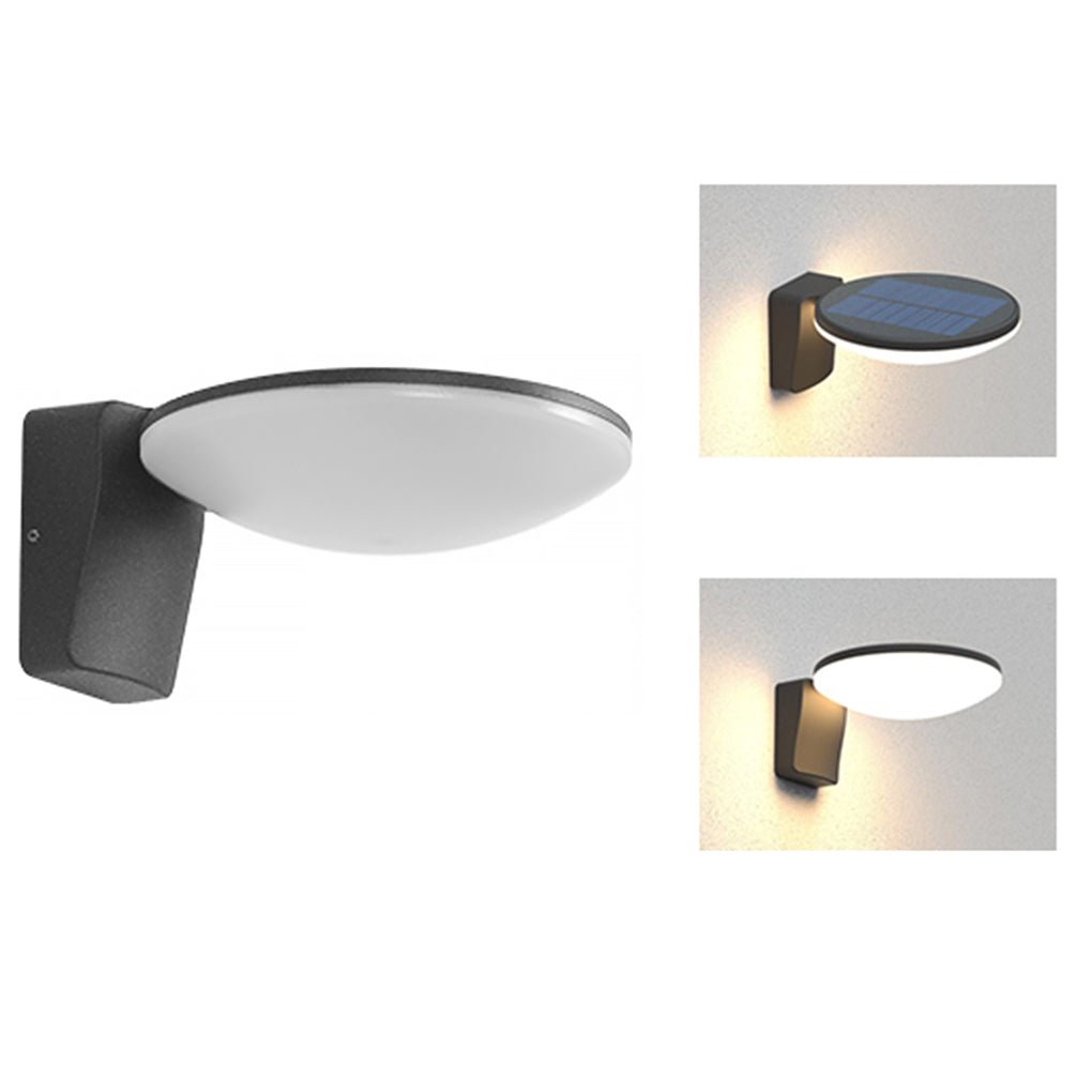Modern Circular Waterproof Solar LED Outdoor Wall Light for Patio and Garden