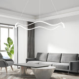 Modern Circular Wavy LED Pendant Light Stepless Dimming Chandelier for Living Room