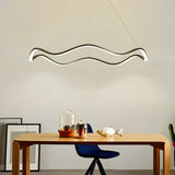 Modern Circular Wavy LED Pendant Light Stepless Dimming Chandelier for Living Room