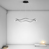 Modern Circular Wavy LED Pendant Light Stepless Dimming Chandelier for Living Room