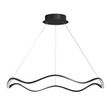 Modern Circular Wavy LED Pendant Light Stepless Dimming Chandelier for Living Room