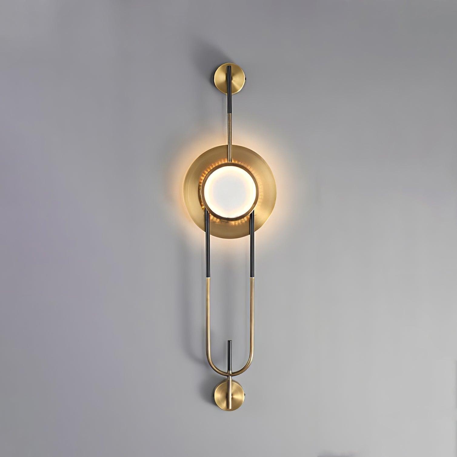 Modern Circular White Marble LED Wall Sconce with Elegant Gold Finish Accents