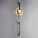 Modern Circular White Marble LED Wall Sconce with Elegant Gold Finish Accents