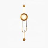 Modern Circular White Marble LED Wall Sconce with Elegant Gold Finish Accents