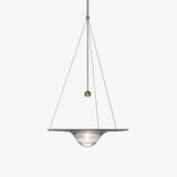 Modern Clear Glass Pendant Light with Integrated LED and Brass Hardware for Dining Room