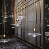 Modern Clear Glass Pendant Light with Integrated LED and Brass Hardware for Dining Room