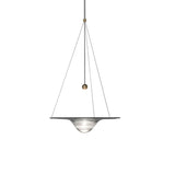 Modern Clear Glass Pendant Light with Integrated LED and Brass Hardware for Dining Room