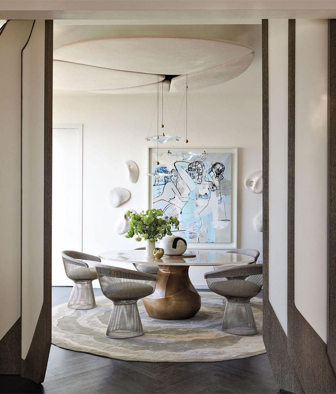 Modern Clear Glass Pendant Light with Integrated LED and Brass Hardware for Dining Room