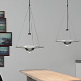 Modern Clear Glass Pendant Light with Integrated LED and Brass Hardware for Dining Room
